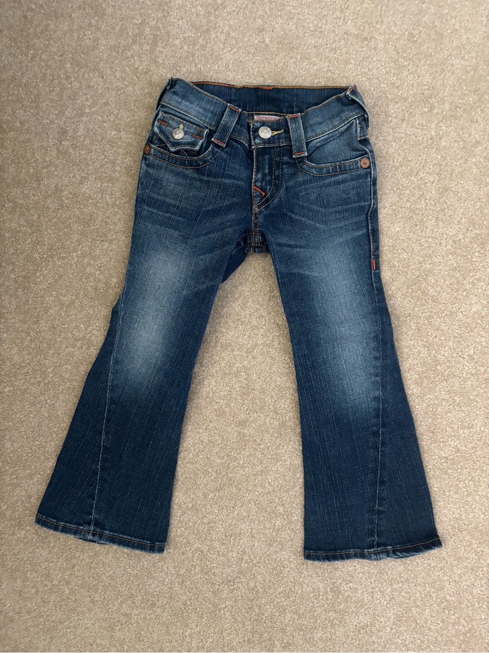 True Religion 4T Girls' Medium/Dark Blue Flare Jeans